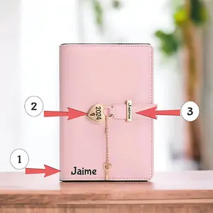 Personalized Journal with Heart and Lock Key