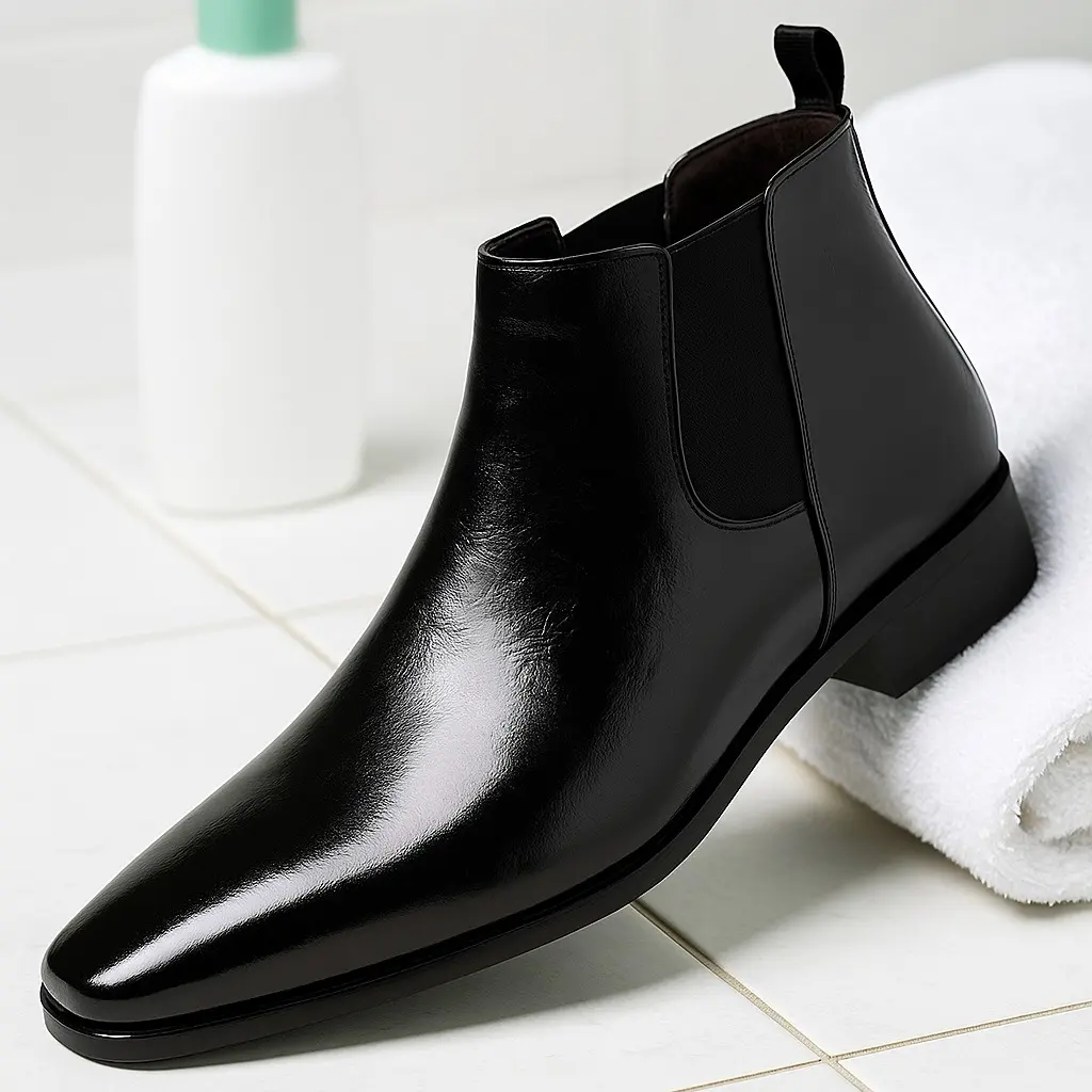 Men's Chic Chelsea Boots, Stylish Slip-On Microfiber Leather Dress Shoes with Gore Panels for Casual & Office Wear