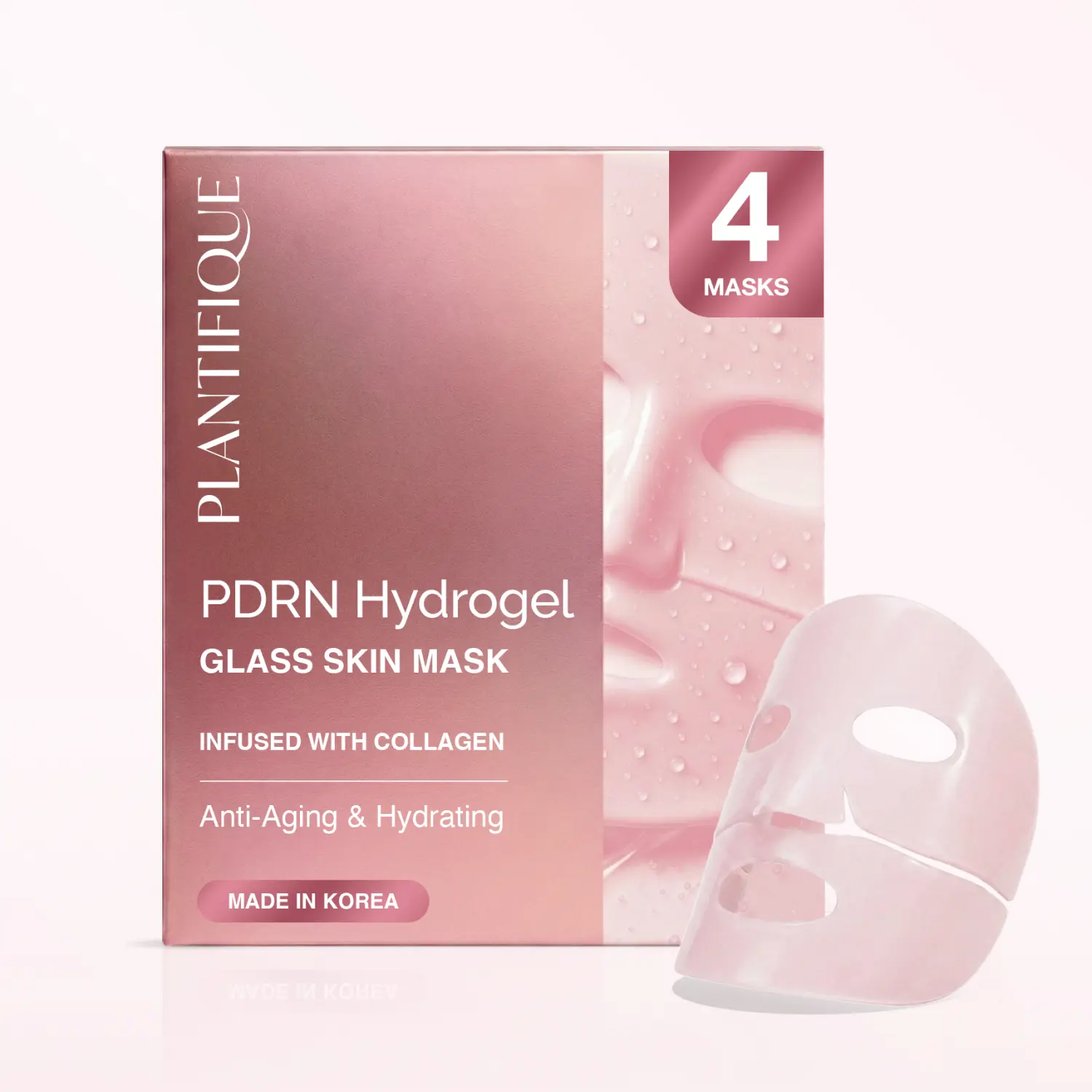 [PLANTIFIQUE Official Shop] Hydrogel Face Masks - Hydrating Sheet Masks with Collagen, Peptides, Ceramides, Smooth Sensitive Skin Care for Barrier Repair & Radiant Skin Set, Unscented, Sulfate-Free, Silicone Free, Softening