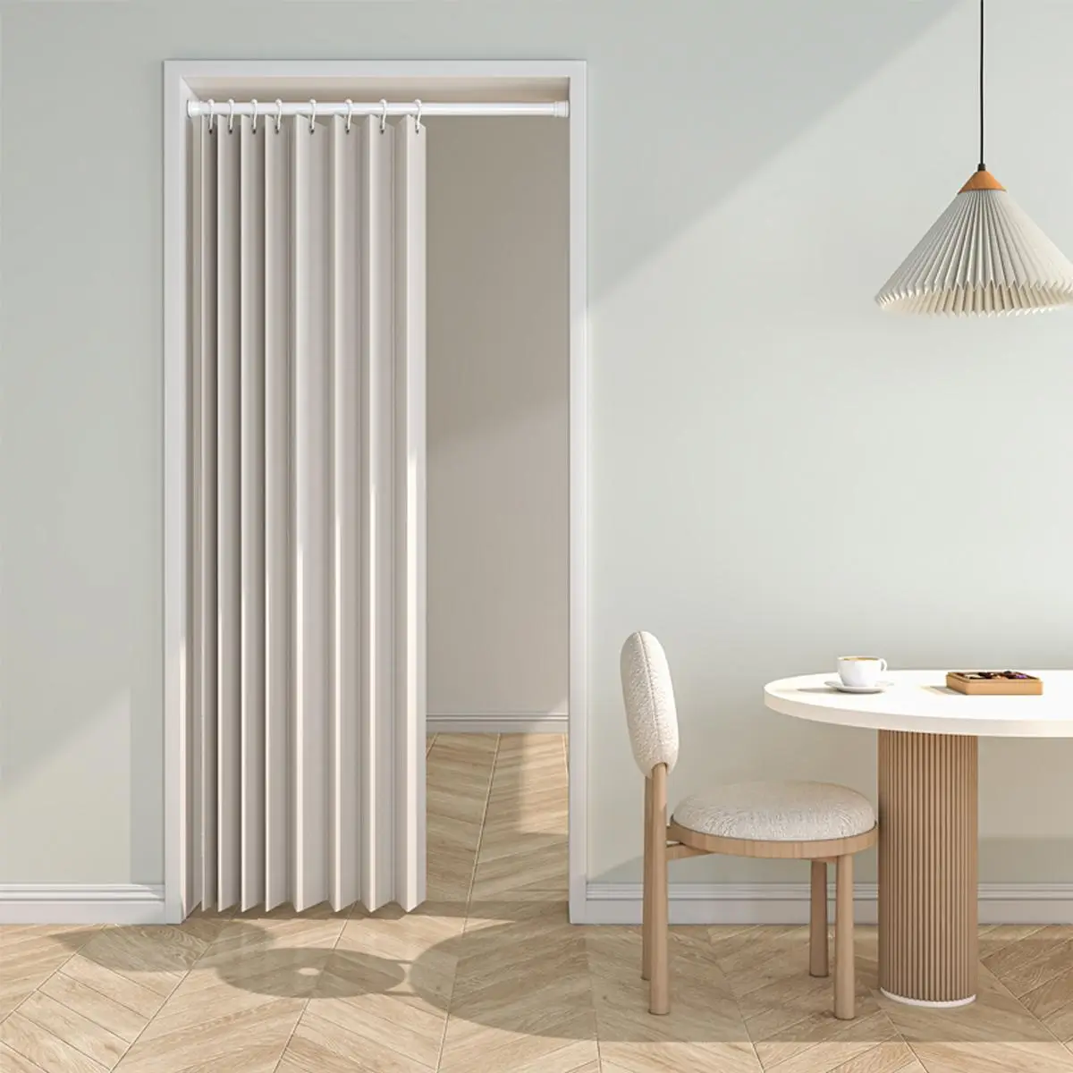 Modern Style Door Curtain, 1 Piece Casual Foldable Door Curtain, Plain Door Curtain For Home Living Room Bedroom