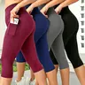 Women's 4-Pack High-Waist 7-In Biker Shorts with Pockets, Skin-Friendly Nude Feel Quick-Dry Activewear, Gym Plussize Sporty Style Hip-Lifting Fitted Base Layer for Yoga, Running