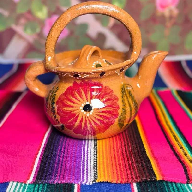 Cafetera de barro flor multicolor chica 2 litros Home Cafetera de barro flor multicolor chica 2 litros Home