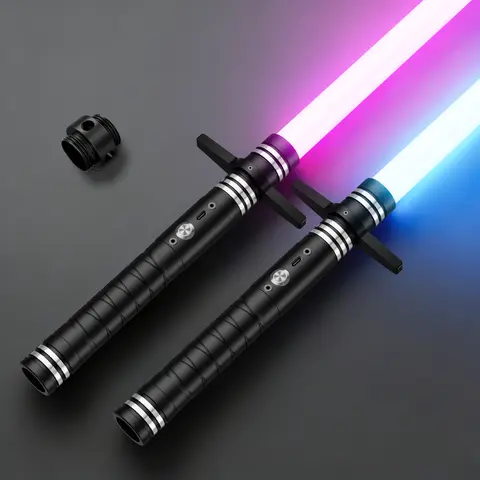 2-Pack RGB Dueling Lightsabers Set for Children & Best Friend Gifts, 20 Lighting Effects, Responsive Clash Sounds, Aluminum Alloy Hilt, PC Blade, USB-C Rechargeable Battery, Fantasy Cosplay & Role Play Toy Sabres