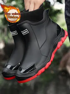 Large Size Couple Winter Fleece Anti-Slip Rain Shoes Waterproof Rubber Boots, Lightweight Comfortable Multi-Functional Design, Fishing Outdoor Kitchen Fashion Choice