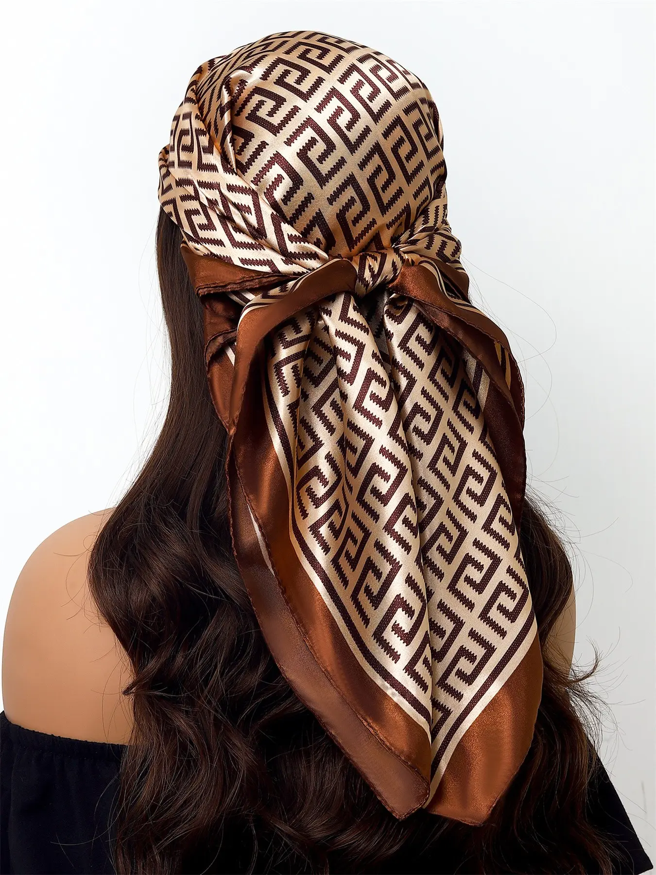 New Print Scarf for All Seasons, 35.4 Inch Headscarf, Fashion Square Scarf, Travel Shawl for Women, Luxurious 90x90 Cm Silk Scarf, Casual Soft Scarf, Square Head Scarves