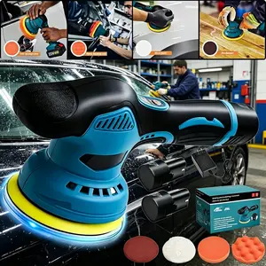Cordless Car Buffer Polisher, 12V Lithium Battery Powered Polisher with 2 Batteries, 8 Variable Speeds Car Detailing Polisher, Cordless Polishing Tool Kit with Accessories for Men﻿
