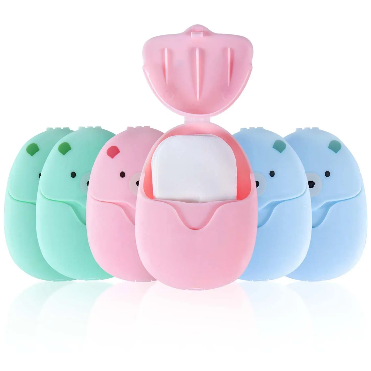 6 Boxes (300 Sheets) Mini Disposable Portable Travel Paper Hand Soap Sheets for Outdoor, Camping Hiking Nail Cleansing