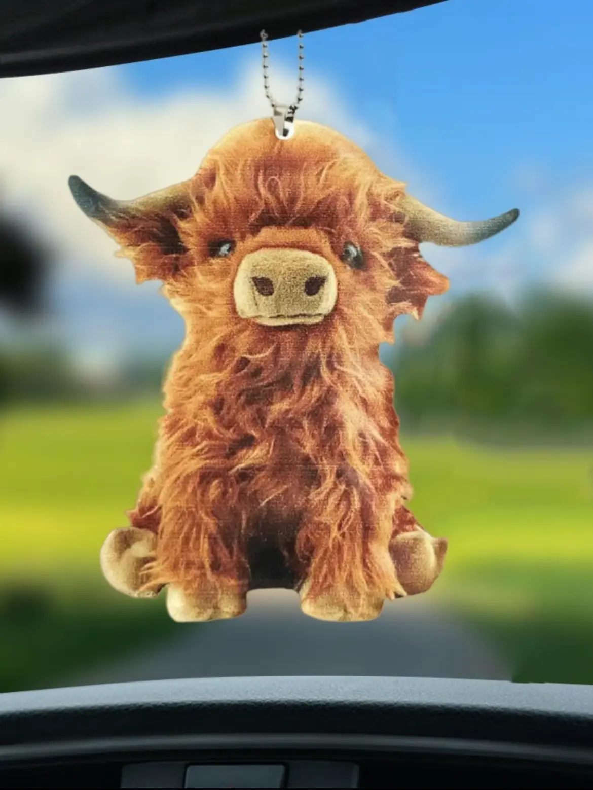 Cute Cartoon Cow Acrylic Pendant - Car Interior Accessory, Car Ornament, Bag Charm, Keychain Decoration, Gift for Children, Car Accessories