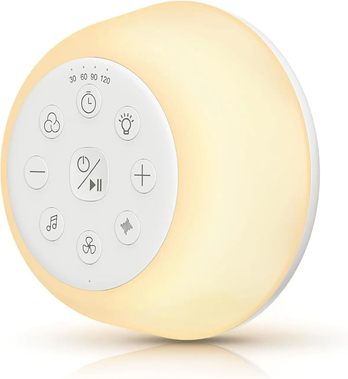 Rechargeable White Noise Machine with Night Light, 4 Levels Brightness/5 Timers/32 Levels Volume for Home, Travel, Gift