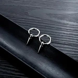 Oufer 20G Spike Stainless Steel Dangle Hoop Earring 2024 New Trend Earring Gothic Style Gift For Her
