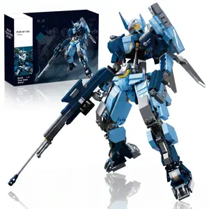 Mecha Building Set, Robot Warrior Kit with Two Interchangeable Weapons for Adults and Teens, Action-Packed and Creative DIY Project, Detailed Collectible Gift for Mech Enthusiasts, Powerful Robotic Aesthetic for Shelf or Desk Display