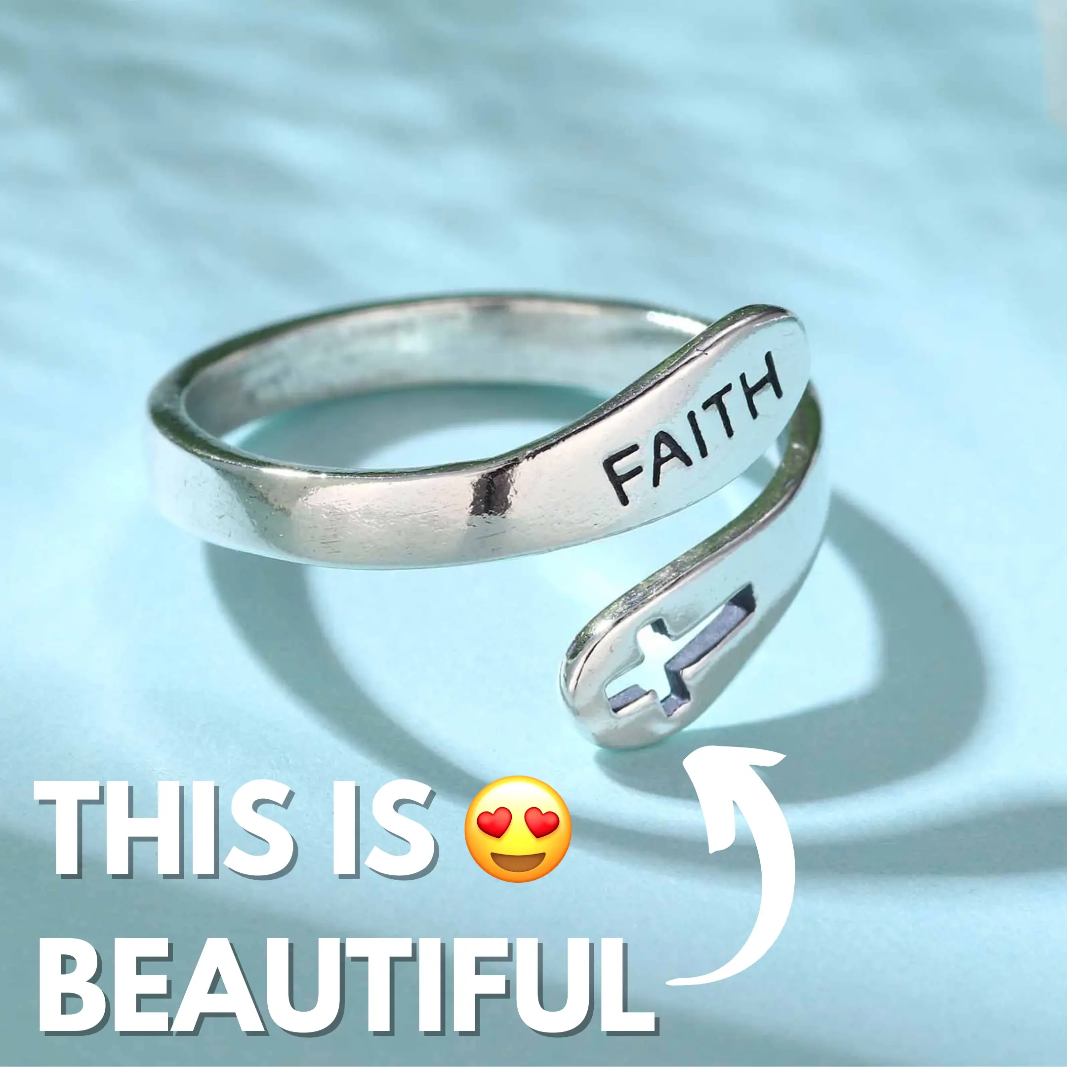 925 Sterling Silver Faith Cross Ring