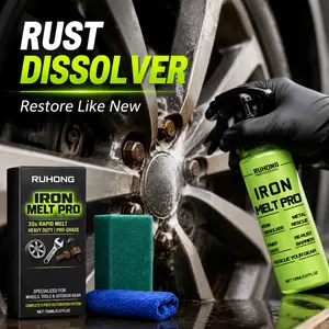 Iron Remover Spray 150ML Rust Dissolver Brake Dust Cleaner Wheel Cleaner Car Detailing Spray Metal Restoration Solution Fast Acting Heavy Duty Auto Car Care