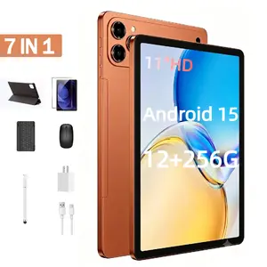 【Deals for you】W&O 11 Inch Android 15 Tablet, 12GB RAM 256GB ROM, 10000mAh Battery, 7-in-1 Tablet Bundle with Bluetooth Keyboard, Mouse, Case, Stylus, Dual Camera, Type-C Portable Affordable Tablets, Back to School Gift
