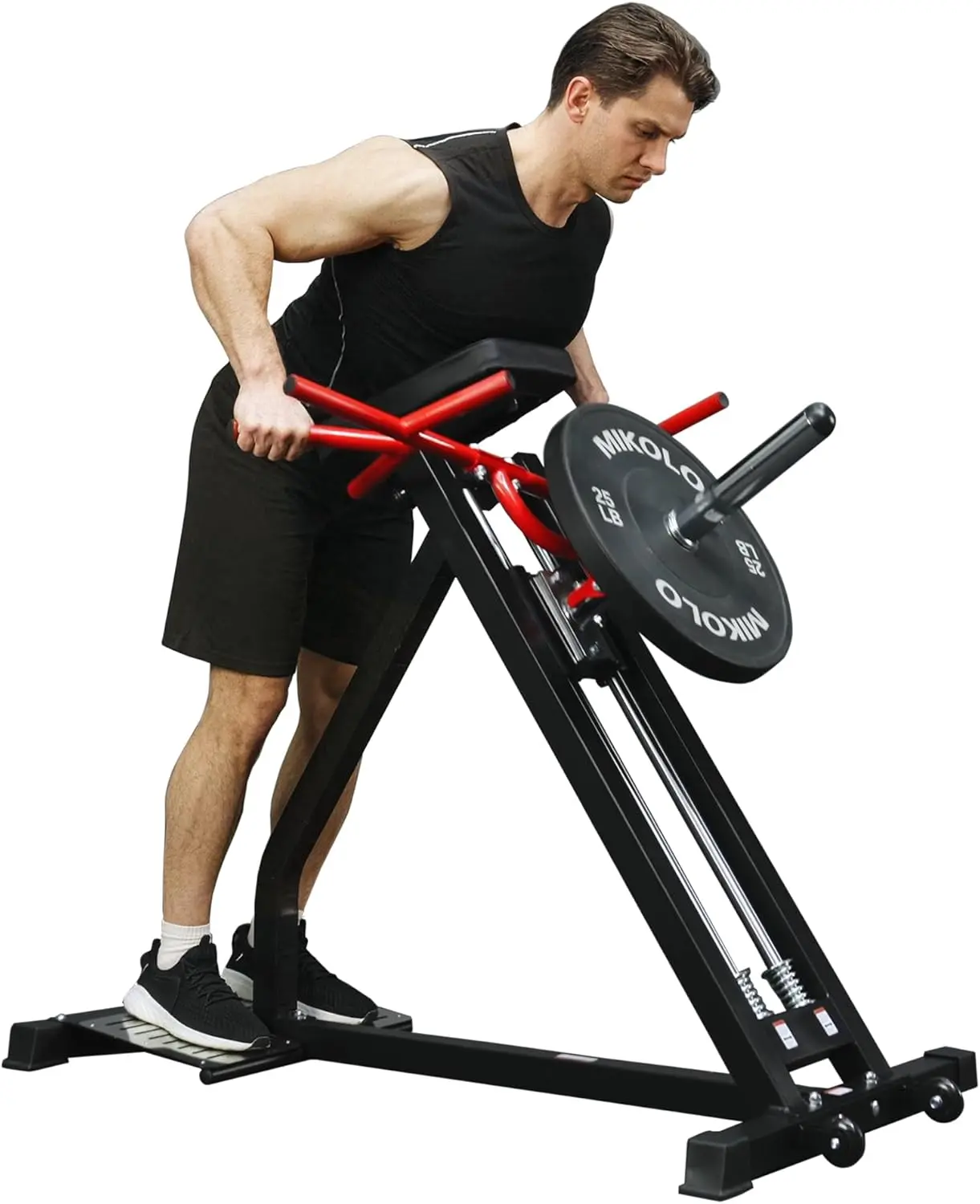 Mikolo Linear Row Machine, Back Workout Machine for Home Gym, Plate-Loaded Back Machine with Linear Bearing, Back Row Machine for Upper Body Mikolo Linear Row Machine, Back Workout Machine for Home Gym, Plate-Loaded Back Machine with Linear Bearing, Back Row Machine for Upper Body