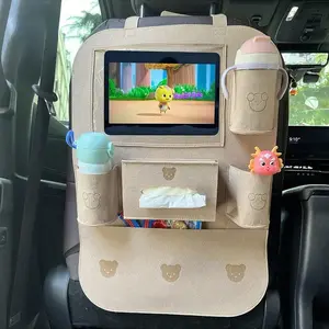 Car Seat Back Storage Bag, Multifunctional Felt Hanging Pouch, Stores Tablets, Snacks, Water Bottles, Toys, Car Interior Organizer, Car Interior Accessory