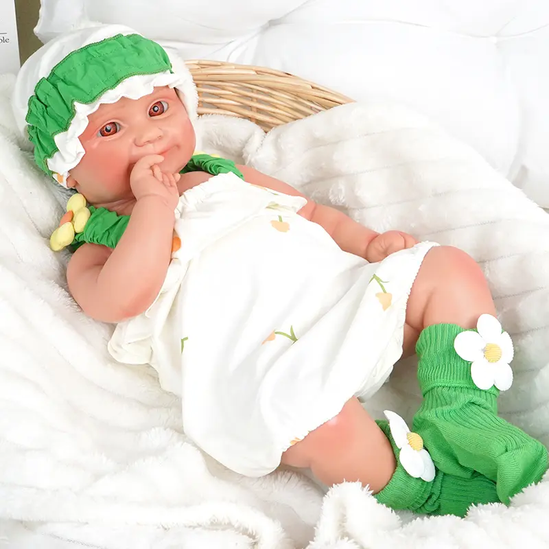 W12 - 18in/46cm Real Life Newborn Style Silicone Reborn Doll Adult Collectible Display Ornament