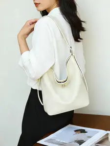 Women's Genuine Leather Crescent Bag Luxury Designer Shoulder Bag Fashion Crossbody Shoulder Purses Cowhide Purse Adjustable Strap