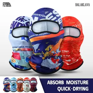 Fashion Map Printed Balaclava Headwear, Moisture-Wicking Outdoor Sun Protection Cycling Ski Face Mask, Universal Style