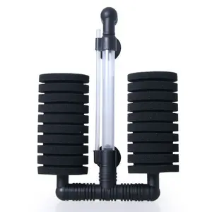 Aqua Dream Classic Large Double-Head Bio Aquarium Sponge Filter AD-2822, 20 Gal Fish Tank Filter with Mechanical & Biological Filtration, 3/16" Tubing, Fish Tank Accessories