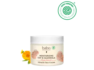 Babo Botanicals Moisturizing Oat & Calendula Miracle Face Cream – Made with Plant-Based Ingredients – EWG Verified