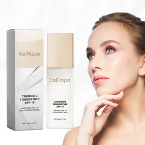 EELHOE Color Changing Foundation SPF15,Moisturizing Concealer Long LastingNatural Makeup Base、 Lightweight Buildable Coverage forAll Skin Tones、 Temperature-Activated Foundation,Hydrating Color Matching LiquidFoundation for Beginners