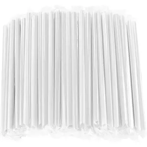 100 Pcs Clear Individually Wrapped Disposable Plastic Jumbo Wide-mouthed Drinking Straws for Boba Smoothie Milkshake 0.43" Diameter 9.45" Long