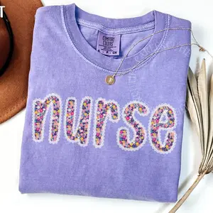 Comfort Colors Nurse Shirt, RN Tshirt for Work, Registered Nurse Shirt, Cute Nursing School T-shirt, Floral Nurse Graphic Tee
