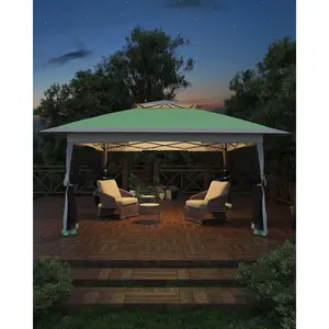 Olive Green Tent 13x13 Pop Up Gazebo with 4 Sand Bags Easy Setup for Backyard Garden Patio Mosquito Netting Height Adjustable Father's Day Gifts Outdoor Design Modern Lounge