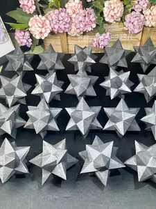 One-Of-A-Kind Shungite Merkaba Statue, Bohemian Style, Abstract Figure Sculpture, 6cm Mineral Stone, and Faceted Design, Home Decor Ornament, Modern Home Decoration, Perfect Holiday Gift