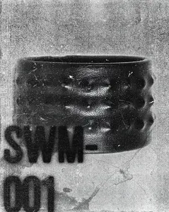 SWM-001 / Wide Masked Leather Spiked Bracelet