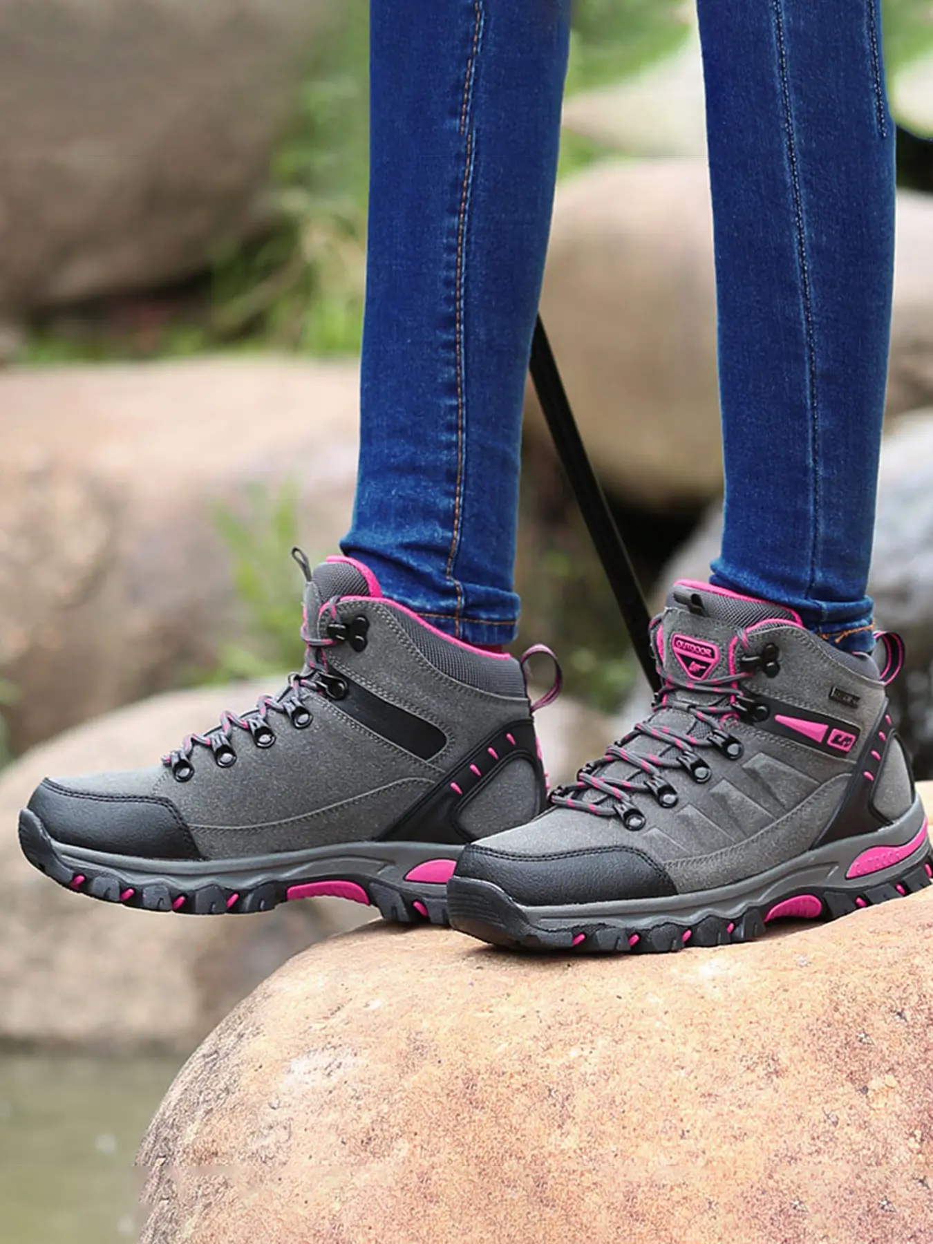 Women'S Tactical Hiking Boots - All-Season Outdoor Trekking Shoes Waterproof Hiking Shoes with Non-Slip Sole, Breathable Fabric Lining for Camping, Climbing, Travel Durable for Everyday & Extreme Terrain