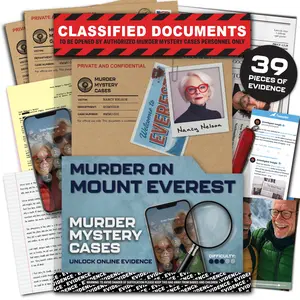 Lucky Egg MMC Murder on Mount Everest – High-Altitude Murder Mystery Game for Adults – 39 Evidence Pieces, 2-3 Hours Gameplay (3/5 Difficulty) – Cold Case Files Game for 1+ Players