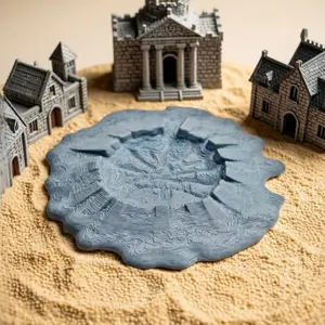 Desktop Game Scene Building Kit, Dnd Accessories, 3D Printed Ruins Terrain Set, Meteor Crater A-B-C DIY Color Props, Rpg Board Game Scenery