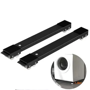 Extendable Washing Machine Dolly Heavy Duty Appliance Rollers with Wheels Adjustable Moving Base for Refrigerator Washer Dryer Fridge Mobile Stand black Grey