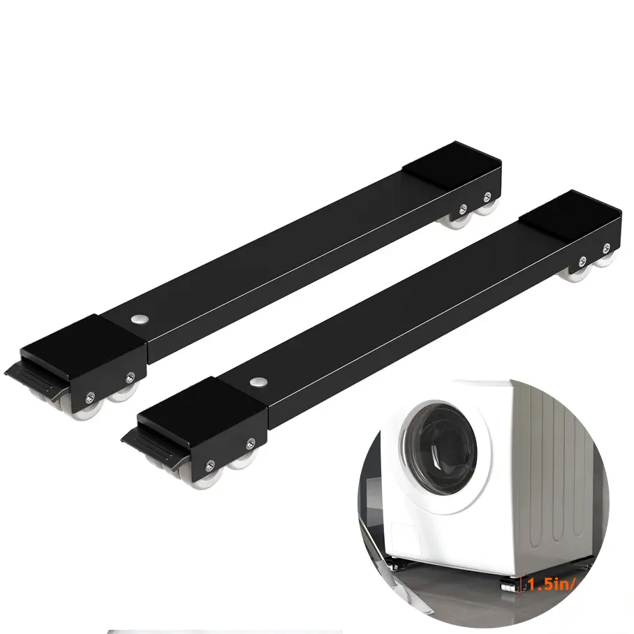 Extendable Washing Machine Dolly Heavy Duty Appliance Rollers with Wheels Adjustable Moving Base for Refrigerator Washer Dryer Fridge Mobile Stand black Grey