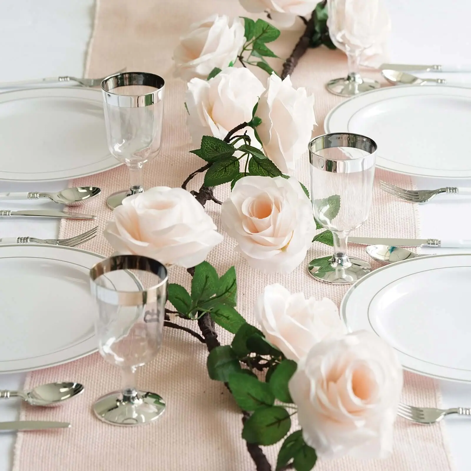 Blush Pink 6ft Artificial Silk Rose Hanging Garland Vine, Decor for Room Floral Accents, Artificial Decorative Flowers