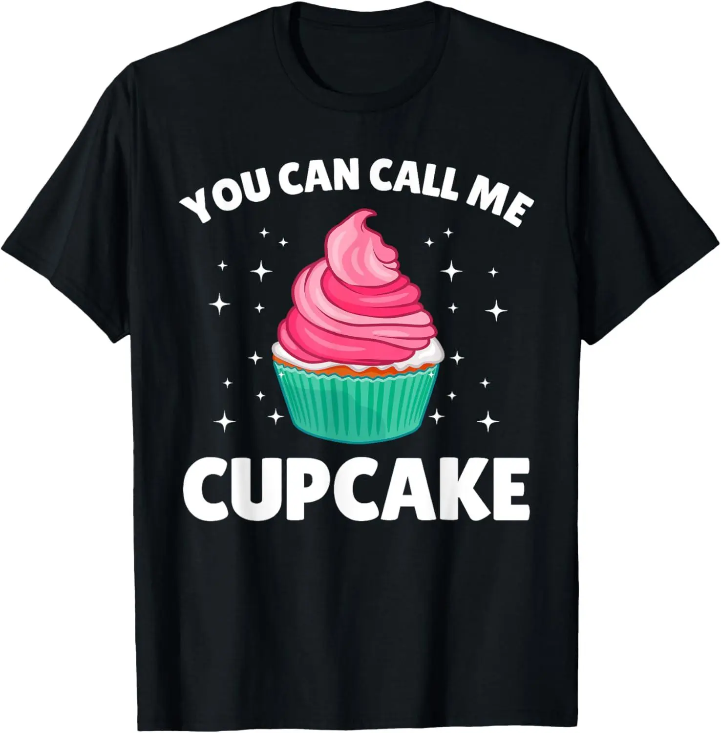 Women's 100% Cotton Casual Fashion Short-Sleeve T-Shirt, Natural Fabric, Unisex Cute Cupcake Art Design for Cake Bakers (Menswear Compatible), Graphic, Round Neck, Streetwear, Top, Shortsleeve, Sports, Regular Fit