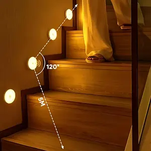 USB Rechargeable LED Under Cabinet Light, Motion Sensor LED Light, Adjustable Brightness Magnetic Mount LED Light for Closets, Stairs & Bedrooms, Night Light
