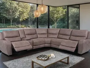 CM9930BR-PM 3 pc Demetrius slate brown polished microfiber sectional sofa with power motion recliner ends and USB plugs