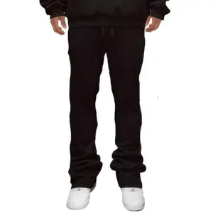 Men's Solid Stacked Flared Sweatpants