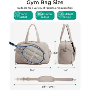 Outdoor Tennis Bag, Portable Gym Bag, Handheld Bag, Pickleball Racket Bag with Shoe Compartment, Badminton Bag
