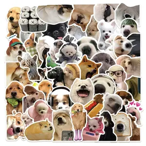 Dog Pattern Sticker, 50pcs/set Cute Dog Expression Pack Series Sticker, Decorative Sticker for Scrapbook, Diary, Notebook, Water Bottle, Car