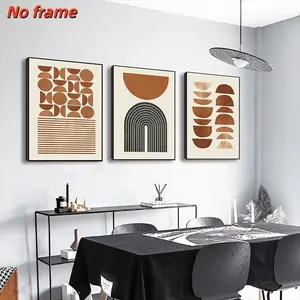 3-piece minimalist geometric color block wall art, canvas poster print, suitable for living room, bedroom, sofa, background wall decoration, frameless.