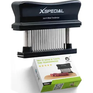 Meat Tenderizer Tool 48 Blades Stainless Steel - Kitchen Cooking Gadgets Tools with Ultra Sharp Needle That Makes Steak & Chicken Tender - No More Hammer, Meat Pounder Or Mallet