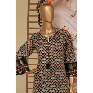 Onyx Black 3-Piece Stitched Printed Cambric Cotton Set