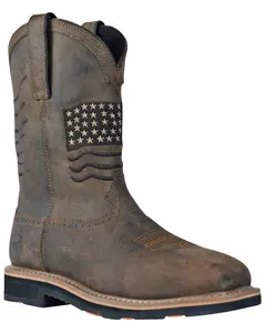 Hoss Men's Rushmore Wellington Western Work Boot Broad Square Toe - 92060