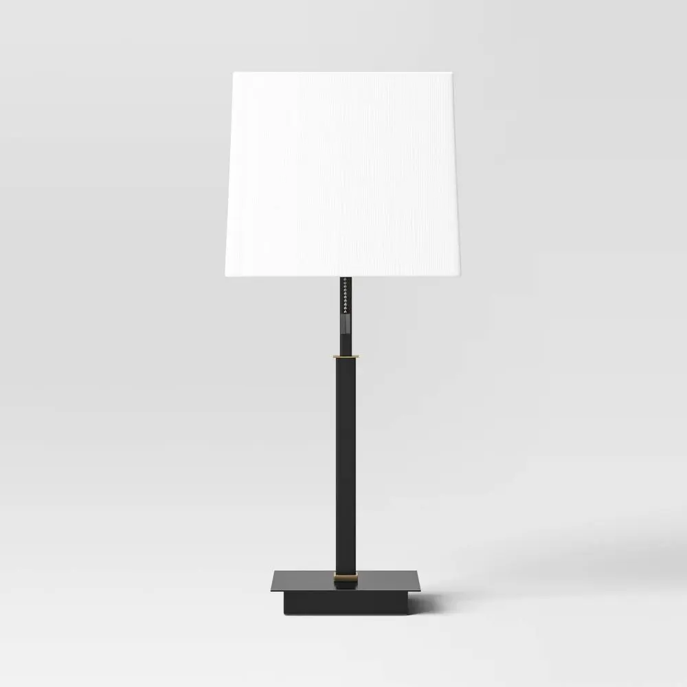 Square Base Stick Lamp with USB Black - Threshold