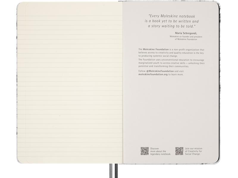 Moleskine Limited Edition NASA-inspired 'Moon surface' Notebook, Hard Cover, Large (5" x 8.25"), Ruled/Lined, Light Grey, 176 pages