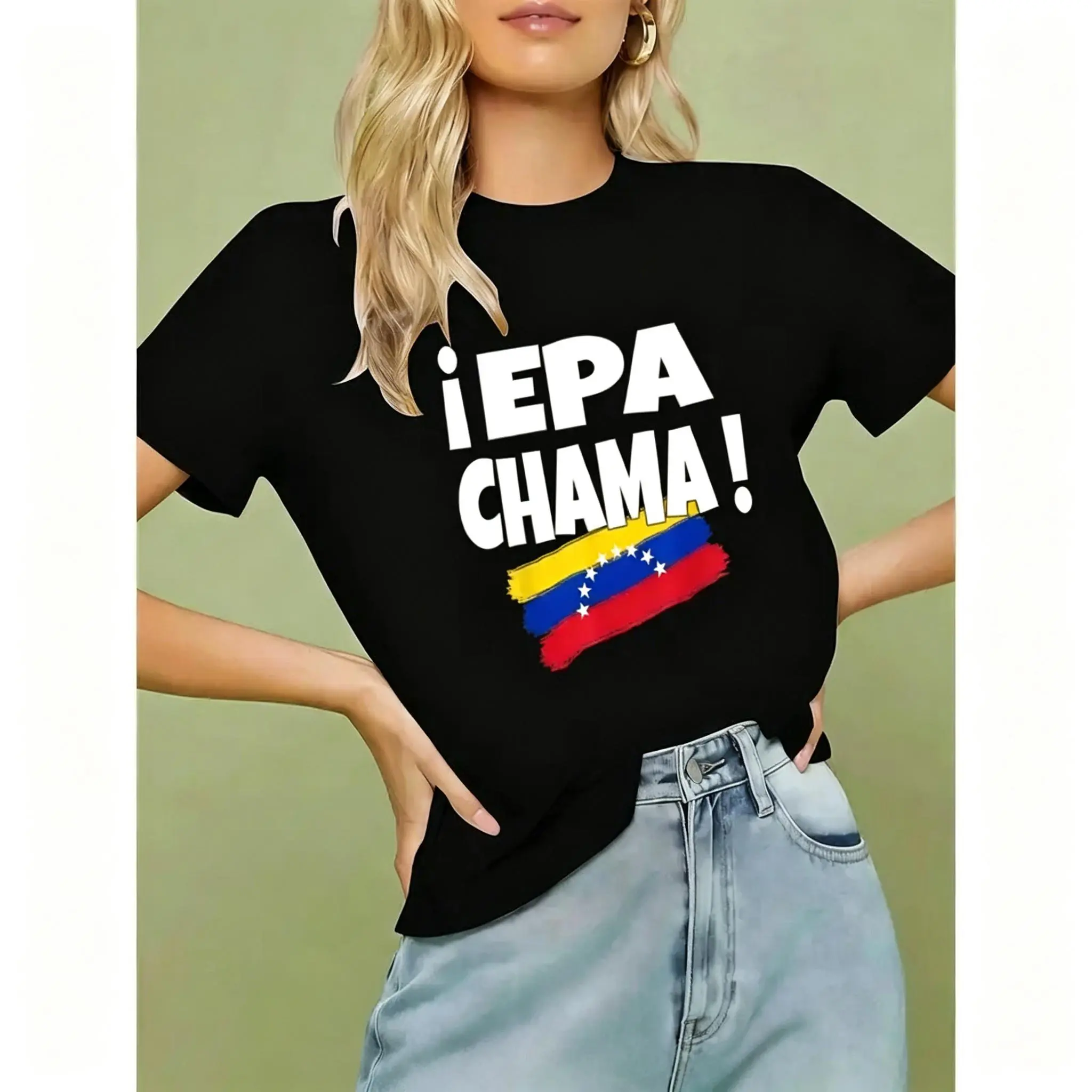 Unisex Venezuelan Flag T Shirt Featuring Epa Chama Design Crafted from Soft 100 Percent Cotton Unisex Venezuelan Flag T Shirt Featuring Epa Chama Design Crafted from Soft 100 Percent Cotton